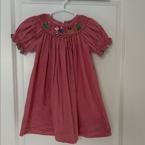 Red Smocked Christmas Dress